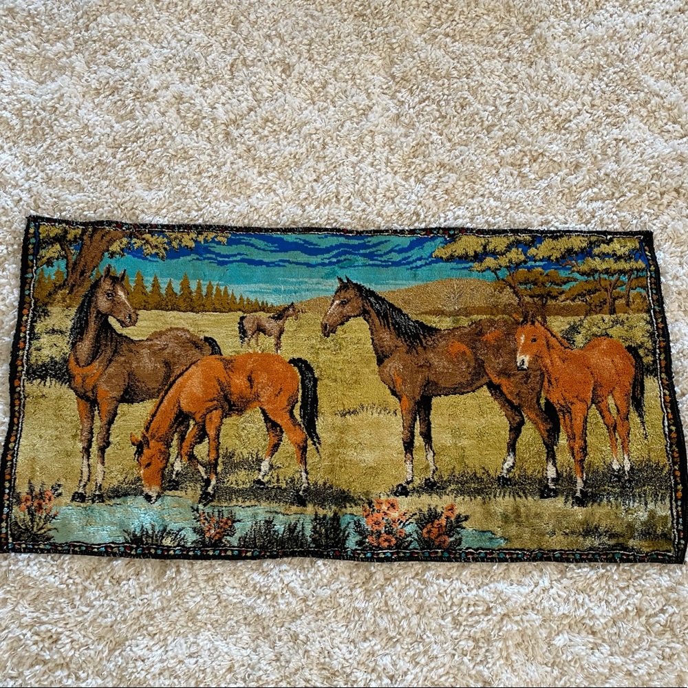 Gorgeous Vintage Horse Tapestry